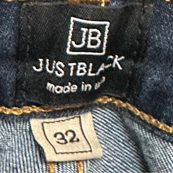 Just Black Womens Sz 32 Dark Wash Skinny Denim Blue Jeans Distressed Raw Hem - Picture 6 of 8